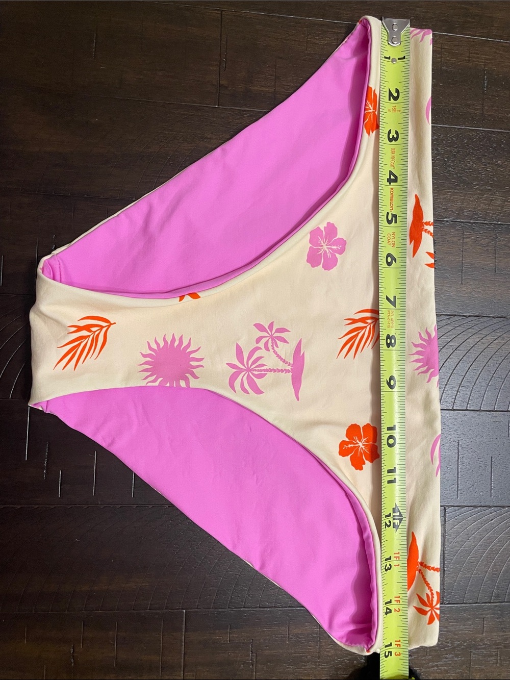 Cabana del Sol Reversible Bikini Large Tropical Floral Beaded Triangle Swimwear - Picture 5 of 7